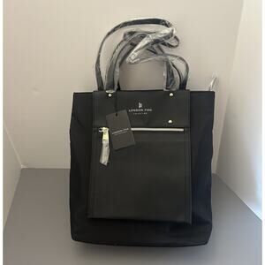 London Fog Nordic Multimedia Tote Black Medium Bag Purse